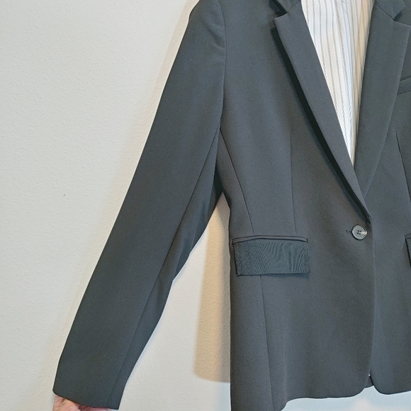 1. State Women's Black One-Button Career Office Capsule Blazer Jacket Sz 12 - Picture 2 of 11